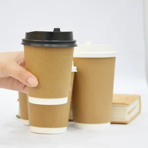 Vietnam sıcak satış kullan at kahve kağıt bardak 16oz kahve dükkanı için özelleştirilebilir