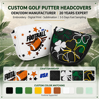 Housse de putter de golf personnalisée en cuir PU brodé, housse de putter mallet, housse de club de golf OEM ODM