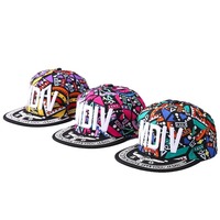 Gorra Snapback con Estampado de Grafiti Geométrico, Bordado 3D en Relieve, Visera Plana, Estilo Hip Hop Urbano, Unisex, Ajustable, para Exteriores, Protección Solar, Gorra de Béisbol