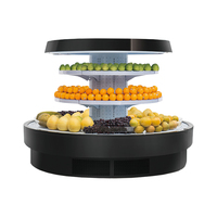 Vitrine Réfrigérée Multidecks Grande Capacité à Rideau d'Air, Type Encastrable, 3 Étagères, Commande Numérique