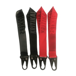 <span class=keywords><strong>Porte</strong></span>-clés <span class=keywords><strong>personnalisé</strong></span> de lanière de <span class=keywords><strong>cou</strong></span> de logo de broderie tissée magique avec le crochet noir d'aigle - Product Image 6
