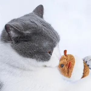 Cute Cat Toys Plush Fur Toy Shake Movement Mouse Pet Kitten Funny Rat Safety Plush Little Mouse Interactive Toy Gift