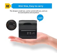 Imprimante thermique portable POS-8001 80 mm, mini imprimante sans encre portable pour téléphone mobile, batterie Li-ion 7,4 V 2000 mAh, compatible Android et Windows