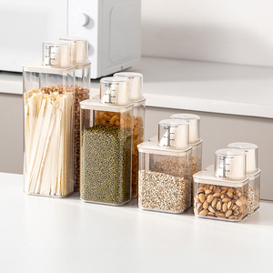 Sealed Food Grade Storage Jar With Graduations Rectangle For Grains And Cereals 400ml 700ml 1200ml 1600ml - Product Image 4