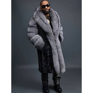 <span class=keywords><strong>Cappotto</strong></span> Trench RXFurs da <span class=keywords><strong>Uomo</strong></span> in Vera Pelliccia di <span class=keywords><strong>Visone</strong></span> con Maniche e Collo a Scialle in Vera Pelliccia di Volpe Argentata - Product Image 3