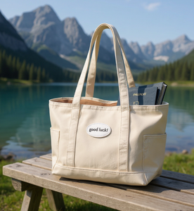 Bolso de mano tamaño viaje con diseño bordado y correas gruesas para el hombro, bolso de compras estampado para mujer - Product Image 4