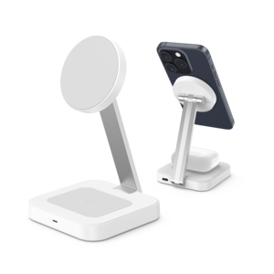 Soporte de <span class=keywords><strong>cargador</strong></span> inalámbrico 2 en 1 de <span class=keywords><strong>carga</strong></span> inalámbrica multifuncional magnético rápido portátil plegable - Product Image 1
