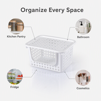 Panier de rangement blanc moderne, design respirant, organiseur de tiroir pour armoire, cuisine et salle de bain