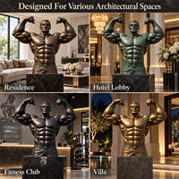 Sculpture de Homme Musclé en Bronze, Statue sur Mesure Taille Réelle, Finition Antique Faite à la Main, Art Public Durable pour Jardin, Hôtel, Place Publique