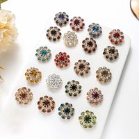 Aksesoris Pakaian Spot Clothing, Kancing Mantel Berlapis Elektroplating dengan Rhinestone Bulat