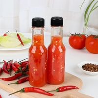 Bouteilles de sauce piquante transparentes de 3 oz, 5 oz, 8 oz, bouteilles en verre Woozy avec inserts compte-gouttes, capsules rétractables rouges, petites bouteilles de vin vides