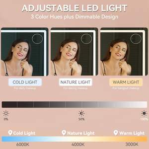 YITAHOME Ensemble de coiffeuse moderne blanche 35 \ "LED miroir lumières 4 tiroirs maquillage vanité tabouret <span class=keywords><strong>2</strong></span> prises ca <span class=keywords><strong>2</strong></span> ports USB réglables - Product Image 3