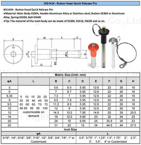 Poignée en zinc à service unique en acier inoxydable <span class=keywords><strong>goupille</strong></span> de verrouillage à billes <span class=keywords><strong>autobloquante</strong></span> à <span class=keywords><strong>d</strong></span>égagement rapide <span class=keywords><strong>goupille</strong></span> de verrouillage à poussoir - Product Image 4