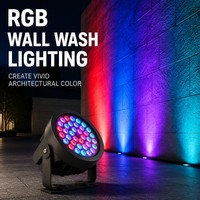 Lampu Sorot LED RGBW 72W 144W untuk Luar Ruangan, Tahan Air IP66, Kecerahan Tinggi, Dapat Disesuaikan, untuk Penerangan Area Bangunan Stadion