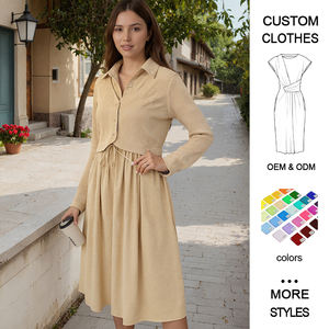 Nuovo Abito <span class=keywords><strong>Midi</strong></span> in Maglia Stile Coreano Autunno Inverno, Casual, Semplice, con Collo a Lupetto e Maniche Lunghe - Product Image 1