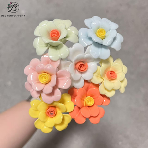 <span class=keywords><strong>Mini</strong></span> jardin en céramique fait main avec des fleurs mélangées, décoration d'intérieur, cadeau pour la Saint-Valentin, fête des mères, imperméable, réaliste, classique, long - Product Image 5