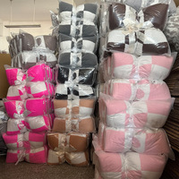 Logo personnalisé en gros couverture de Noël canapé bébé ruban confortable rose en peluche chaud grand arc hiver nœud papillon polaire jette des couvertures