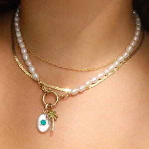 Collana con Ciondolo Quadrato in Zircone con Dodici Pietre Portafortuna Colorate e Catena a Bambù per E-commerce Transfrontaliero - Product Image 3