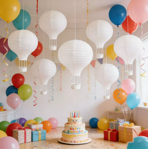 6 Faroles de Papel con Forma de Globo Aerostático, Decoración Colgante para Guardería/Tienda de Ropa Infantil/Tienda 4S, Decoración de Techo - Product Image 3