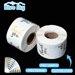 Tùy Chỉnh Trong Suốt Dập Nóng Lá Vàng Logo In Mỹ Phẩm Nhãn Rõ Ràng Chai Sticker Cuộn Cảm Ơn Bạn Gửi Thư Túi - Product Image 2