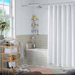 Best Selling Luxury Eco-Friendly Plain Jacquard Waffle Weave 100% Polyester 180x180cm Shower <b>Curtain</b> Set <b>with</b> 12pcs <b>Hooks</b> - Product Image 4