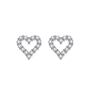 Love Diamond Heart <b>Stud</b> <b>Earrings</b> <b>Set</b> 925 Sterling <b>Silver</b> Women Girl Trendy Gift Engagement Fine Jewelry Wholesale Bulk - Product Image 1