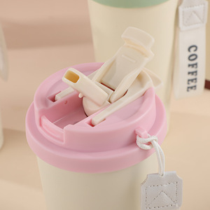Lily Of The Valley Dual Drink Coffee Cup 304 Stainless Steel Vacuum Insulated With Straw And Carrying Strap For Travel - Product Image 3