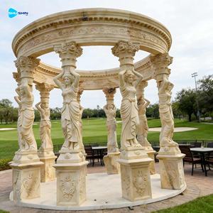 Escultura de Arte Paisagística para Jardim Externo, Design de Gazebo com Coluna Quadrada de Mármore Sólido Europeu Premium - Product Image 5
