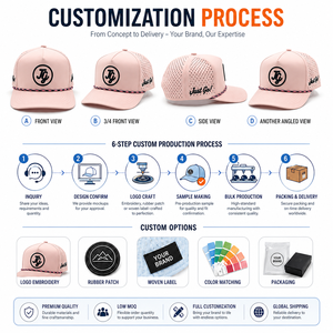 Gorra de Golf Impermeable de 5 Paneles con Perforación Láser, Bordado 3D Personalizado OEM, Nailon Transpirable, Deportiva, Unisex, de Secado Rápido para Exteriores - Product Image 2