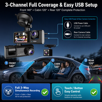 Caméra embarquée Civiero 1080P double objectif avec WiFi, boîte noire de voiture, enregistreur de conduite, caméra de recul