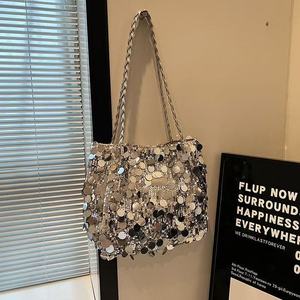 High End Vintage Lady Niche Women's Bag Fashionable <b>Sequin</b> Armpit Bag Travel Shoulder Bag Zip Suitable for Summer Autumn Winter - Product Image 1