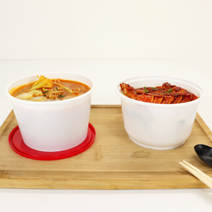 Borui Plastic Round PP Food <b>Containers</b> With Lids <b>Microwaveable</b> Disposable Takeaway Bowls For Fast Food <b>Soup</b> Noodle Packaging - Product Image 4