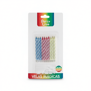 Bougies Magiques d'Anniversaire Party Love 6cm 10 Pièces - Product Image 1