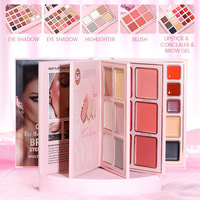Palette de maquillage multi-usages en forme de livre, grande capacité, fards à paupières, blush, illuminateur, rouge à lèvres, tout-en-un, Paletas De Sombras