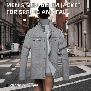 Chaqueta Vaquera de Manga Larga para Hombre, Estilo Vintage, Corte Slim, Impermeable y Ecológica, Nueva Colección Primavera-Otoño - Product Image 2