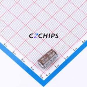 Condensador Electrolítico de Aluminio de Orificio Pasante DHG050M157G140S1AA, Orificio Pasante, D8xL14mm 150uF 20% 50V 750mA-100kHz - Product Image 1