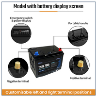 Batterie de démarrage au lithium 12V 90Ah pour véhicule tout-terrain avec affichage de puissance 1100CCA à décharge élevée, fournisseur OEM