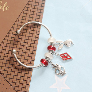 Brazalete con cuentas blancas y <span class=keywords><strong>rojas</strong></span> para hombre, brazalete con letra griega <span class=keywords><strong>de</strong></span> conejo, Kappa - Product Image 2