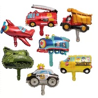 Globos de Aluminio con Forma de Vehículos de la Serie Mini Transporte: Avión, Tren, Grúa, Vehículo de Ingeniería, Excavadora