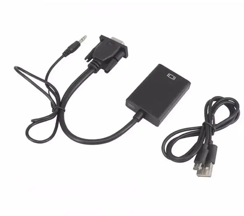KSIN-Convertidor de Cable VGA a HDMI, adaptador con Cable AV estéreo de 3,5mm