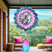 Ornement de Noël 3D Papillon Suspendu en Acier Inoxydable Électroplaqué Spirale à Sublimation Personnalisable avec Logo - kikusui