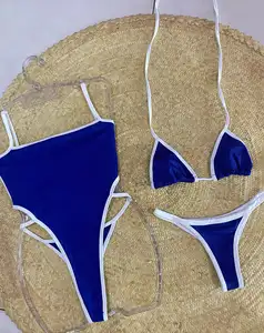 Costumi da bagno firmati 2024 sexy ultra sexy per ragazze che modellano bikini in tessuto solido e stampato per costumi da bagno