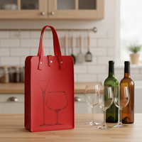 Sac à vin double en feutre durable 11 - Élégant, pliable, classique, pour le transport, le rangement et l'emballage cadeau du vin