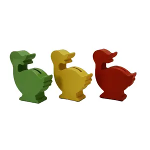 Resina Eco Artesanato Pure Color Duck Silhouette Piggy Bank Money Saving ATM Ornamento Acentos decorativos Tipo Escultura