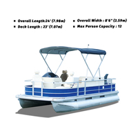 Yacht de luxe gonflable en aluminium pour 12 personnes bateau ponton flottant pour le sport et la pêche moteur intérieur fabriqué en Chine
