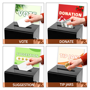 Black Customized <strong>Donation</strong> Ballot Box With Lock Secure And Safe Suggestion Box Great For Business <strong>Card</strong> - Product Image 4