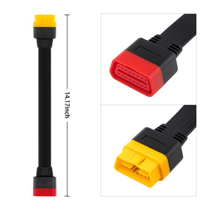 <strong>OBD2</strong> Extension Cord Diagnostic Tool Battery Tester <strong>Code</strong> <strong>Reader</strong> for Universal Cars 12V Black Male-to-Female Adapter - Product Image 2