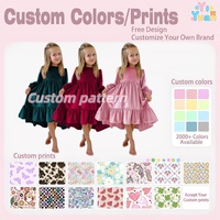 Robe trapèze fluide à manches longues et ourlet à volants en velours uni pour filles, idéale pour le quotidien et les fêtes - Collection Yiwuyiyuan