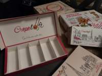 Boîte à compartiments pour mini-burgers en carton blanc recyclable et écologique, impression quadricolore pour l'emballage de la restauration rapide
