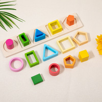 Juguete Educativo Montessori de Bloques de Construcción con Columnas de Formas Geométricas para el Desarrollo Temprano de los Niños